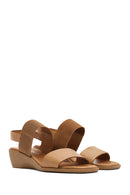 Kadın Taba Dolgu Topuklu Deri Sandalet | Derimod