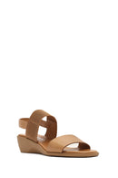 Kadın Taba Dolgu Topuklu Deri Sandalet | Derimod