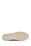 Kadın Bej Bağcıklı Deri Comfort Ayakkabı | Derimod