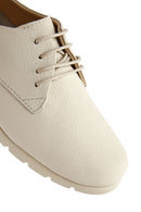 Kadın Bej Bağcıklı Deri Comfort Ayakkabı | Derimod