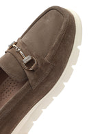 Kadın Vizon Dolgu Topuklu Süet Deri Comfort Loafer | Derimod