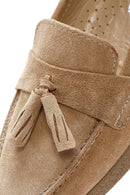 Kadın Bej Süet Deri Comfort Loafer | Derimod
