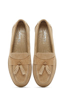 Kadın Bej Süet Deri Comfort Loafer | Derimod