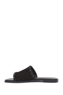 Kadın Siyah Süet Deri Terlik | Derimod