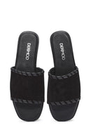 Kadın Siyah Süet Deri Terlik | Derimod