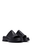 
Women's Black Thick Sole Leather Slippers
 | Derimod