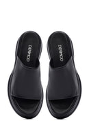 
Women's Black Thick Sole Leather Slippers
 | Derimod