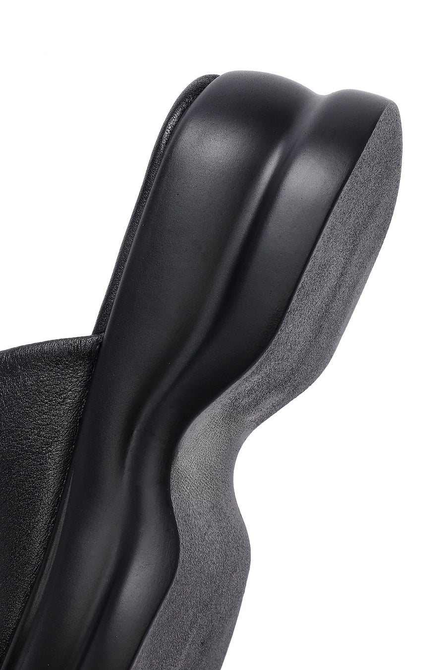 
Women's Black Thick Sole Leather Slippers

