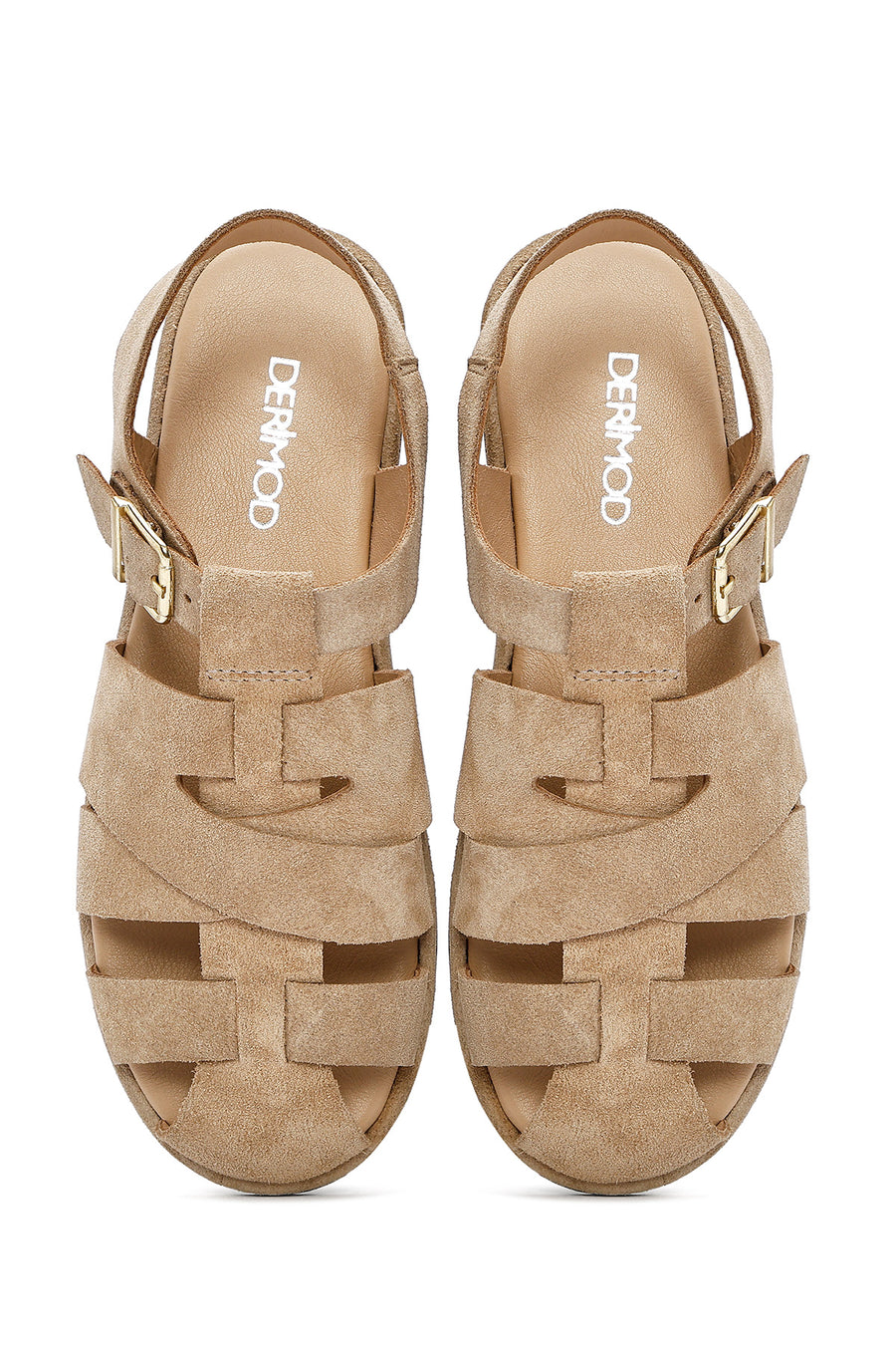 Women's Mink Buckled Suede Leather Sandals
