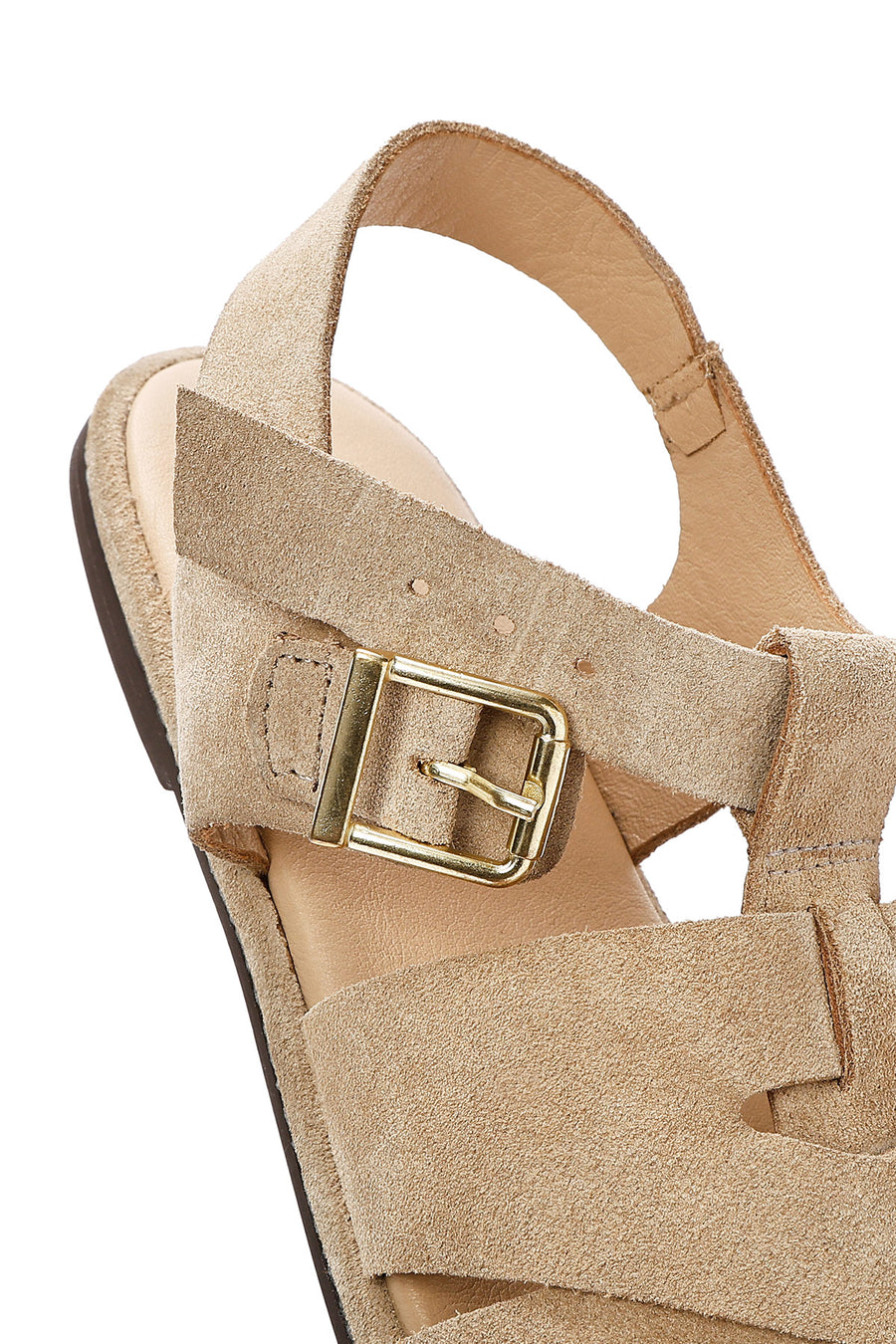Women's Mink Buckled Suede Leather Sandals