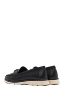 Women's Black Leather Comfort Loafer | Derimod