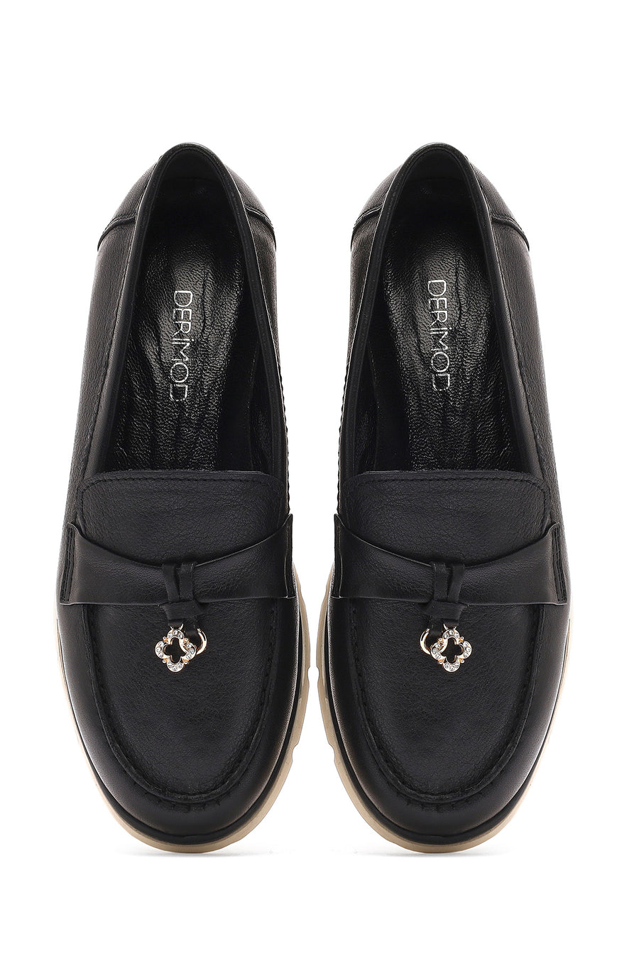 Kadın Siyah Deri Comfort Loafer