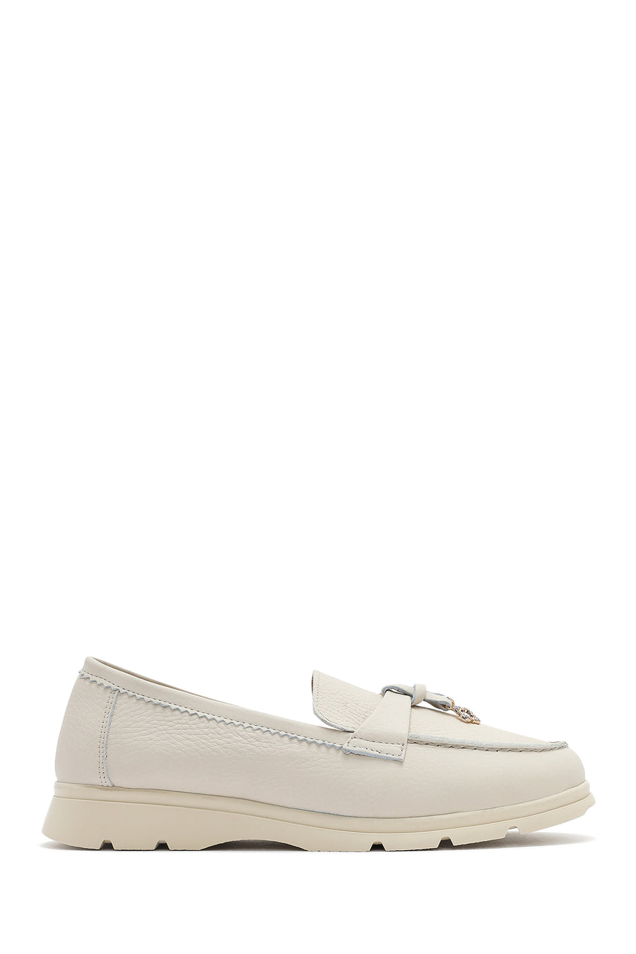 Kadın Bej Deri Comfort Loafer 25SFD1536FT | Derimod