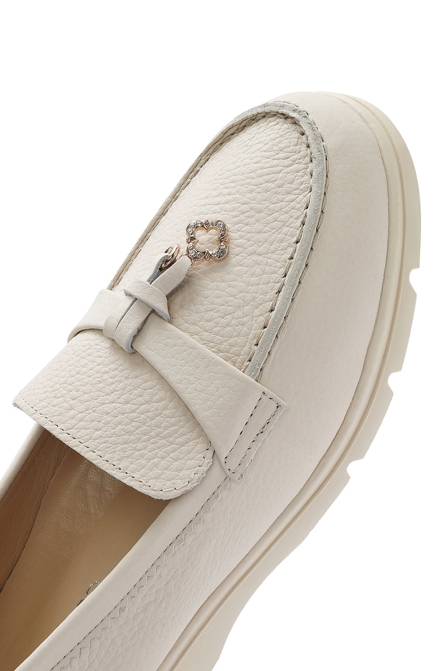 Kadın Bej Deri Comfort Loafer