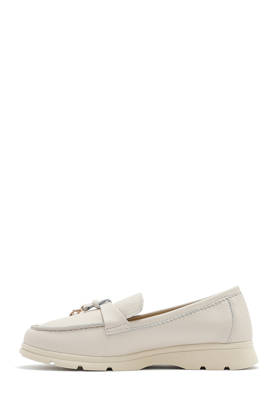 Kadın Bej Deri Comfort Loafer