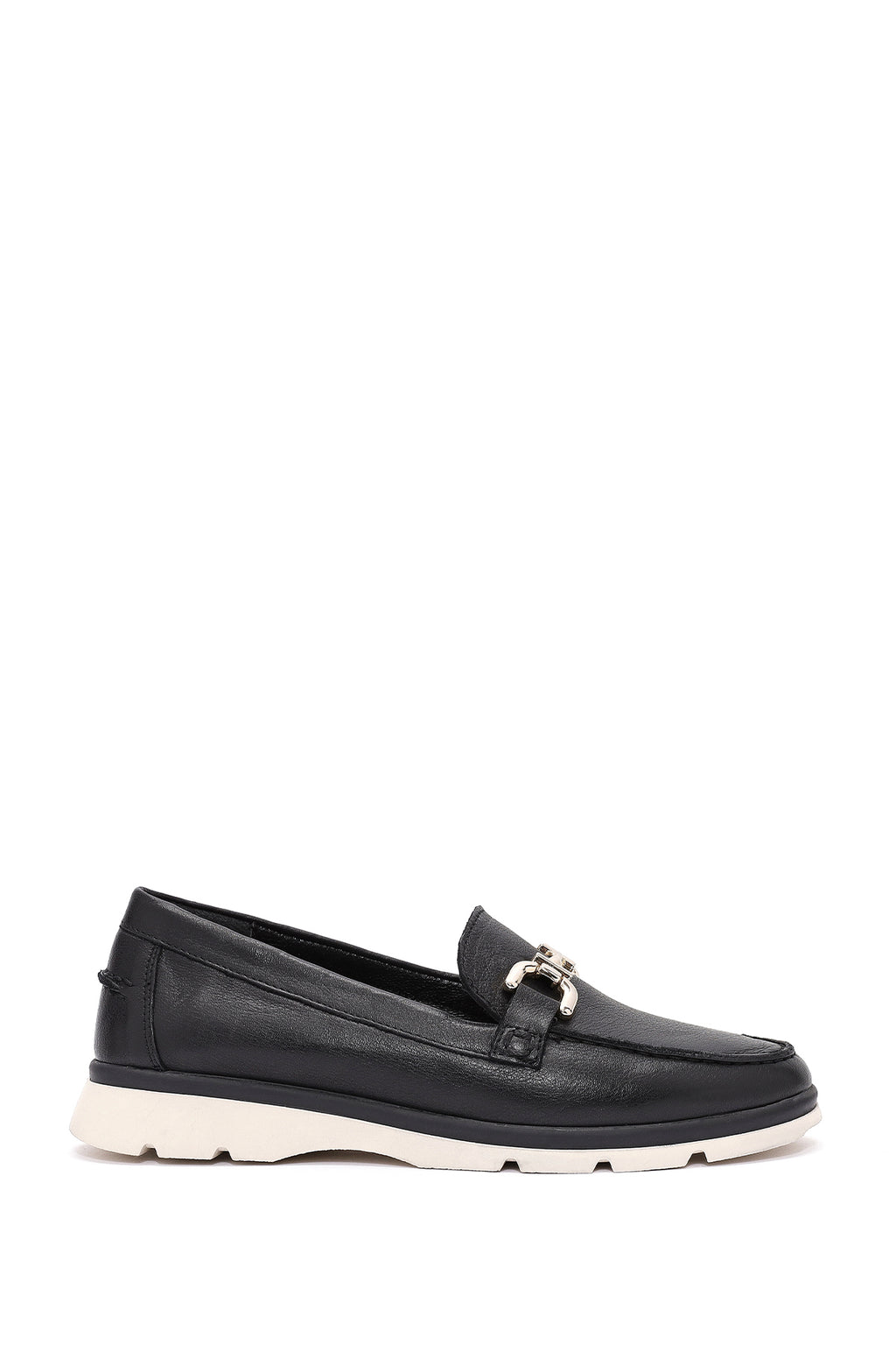Kadın Siyah Toka Detaylı Comfort Loafer