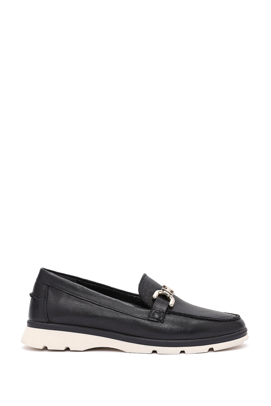 Kadın Siyah Toka Detaylı Comfort Loafer 25SFD153718 | Derimod