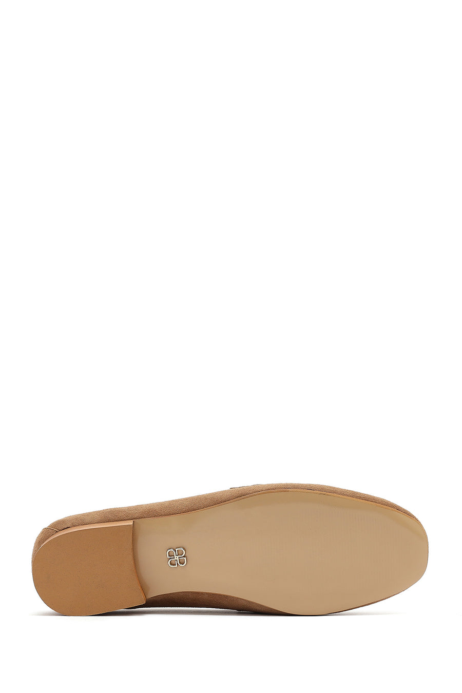 Women's Tan Buckled Suede Leather Loafer