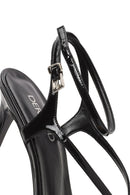 Kadın Siyah Bilekten Bantlı Yüksek İnce Topuklu Deri Sandalet | Derimod