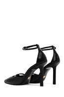 Women's Black Ankle Buckle Thin Heel Leather Shoes | Derimod