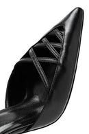 Women's Black Ankle Buckle Thin Heel Leather Shoes | Derimod