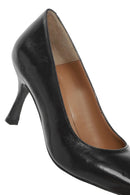 Kadın Siyah İnce Topuklu Rugan Deri Stiletto | Derimod