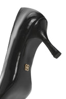 Kadın Siyah İnce Topuklu Rugan Deri Stiletto | Derimod