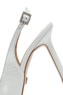 Kadın Beyaz Bilekten Tokalı Arkası Açık İnce Topuklu Deri Ayakkabı | Derimod