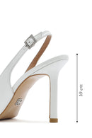 Kadın Beyaz Bilekten Tokalı Arkası Açık İnce Topuklu Deri Ayakkabı | Derimod
