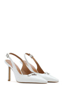 Kadın Beyaz Bilekten Tokalı Arkası Açık İnce Topuklu Deri Ayakkabı | Derimod