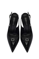 Kadın Siyah Bilekten Tokalı Arkası Açık İnce Topuklu Deri Ayakkabı | Derimod