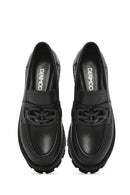 
Women's Black Thick Sole Leather Masculine Loafer
 | Derimod