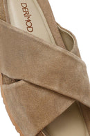 Kadın Vizon Kalın Tabanlı Süet Deri Terlik | Derimod