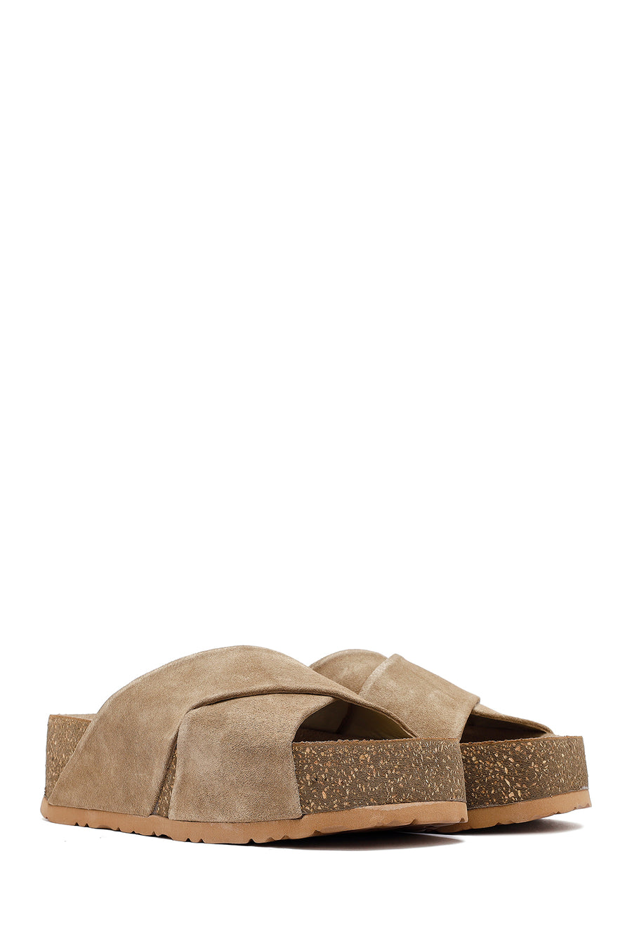 Women's Mink Thick Soled Suede Leather Slippers