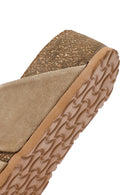 Kadın Vizon Kalın Tabanlı Süet Deri Terlik | Derimod