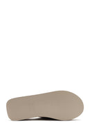 Kadın Gri Dolgu Topuklu Süet Deri Terlik | Derimod