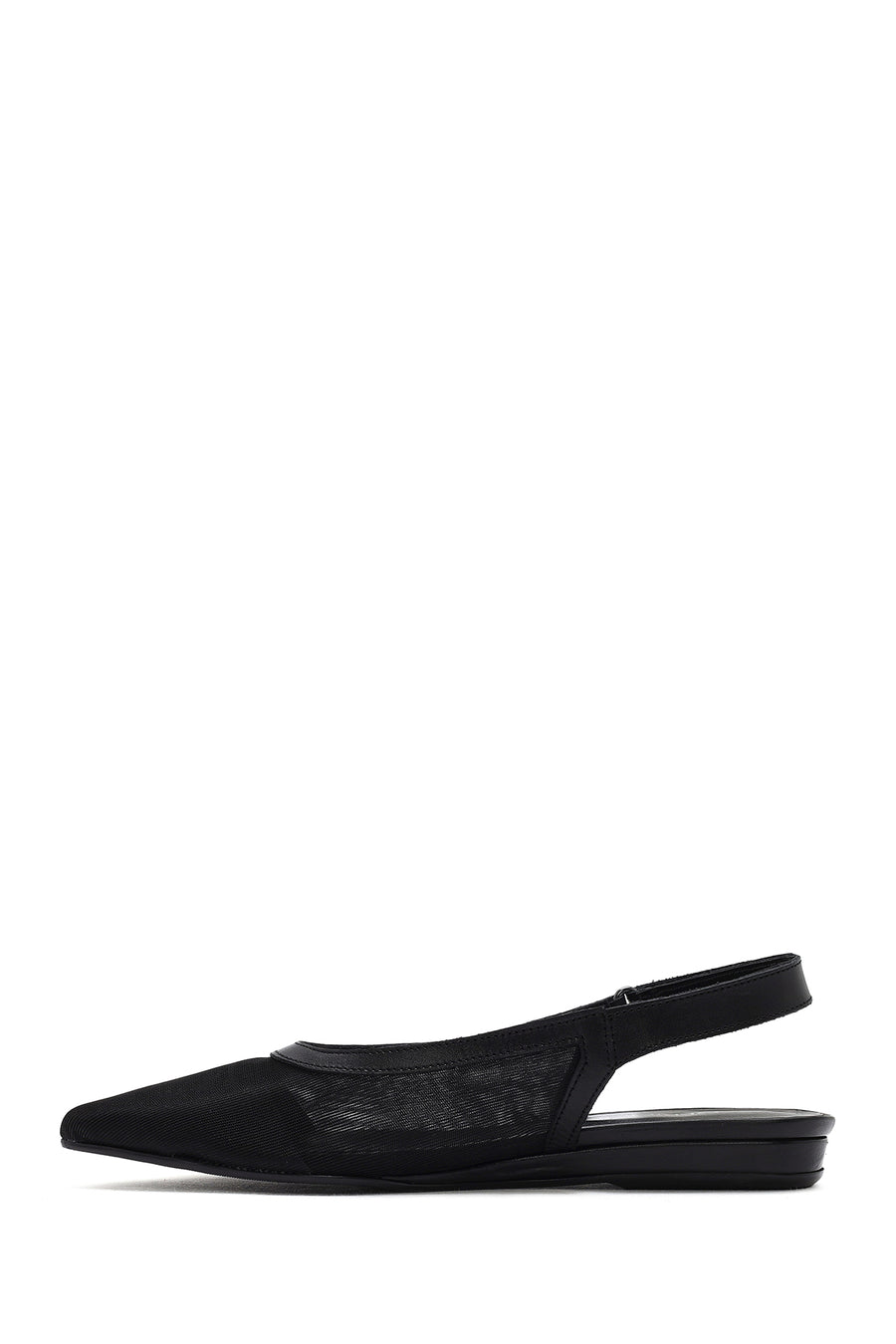 Women's Black Open Back Ballerinas