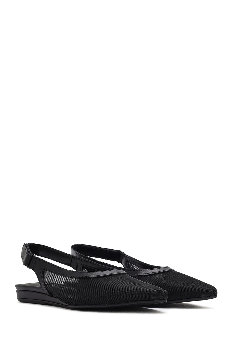 Women's Black Open Back Ballerinas