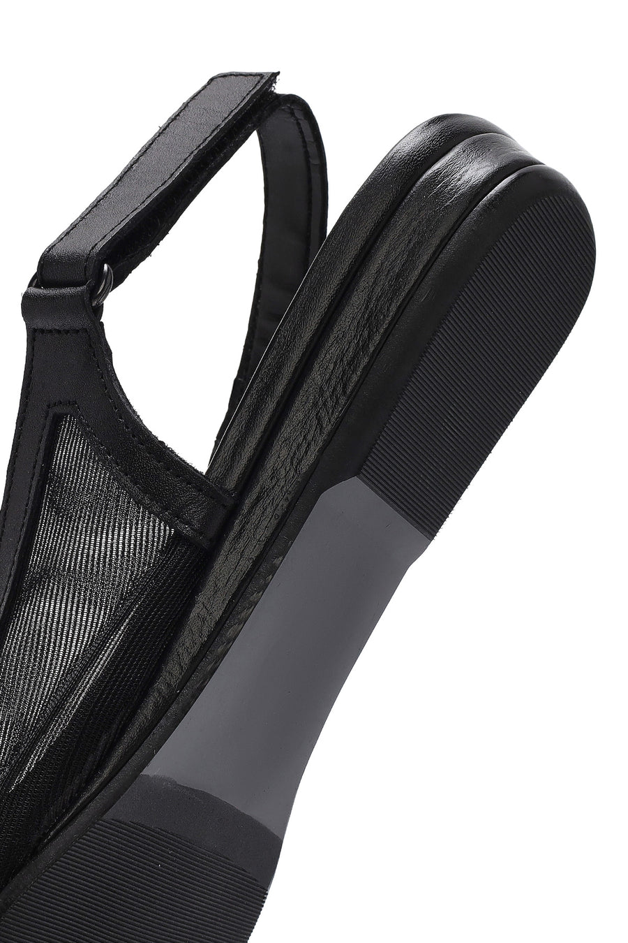 Women's Black Open Back Ballerinas