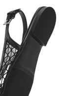 Women's Black Open Back Patterned Ballerinas | Derimod