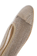 Kadın Bej Taşlı Deri Babet | Derimod