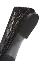 Kadın Siyah Taşlı Deri Babet | Derimod