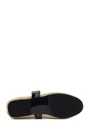 Kadın Bej Çift Tokalı Hasır Deri Babet | Derimod