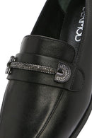 Kadın Siyah Tokalı Deri Maskülen Loafer | Derimod