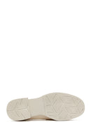 Women's Cream Leather Masculine Loafer | Derimod