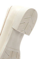 Women's Cream Leather Masculine Loafer | Derimod