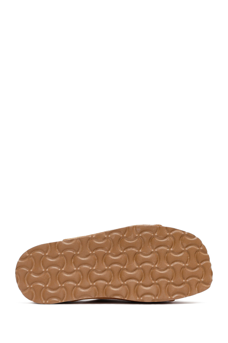 Woman Tan Thick-Soled Suede Leather Slipper