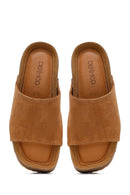 Kadın Taba Kalın Tabanlı Süet Deri Terlik | Derimod