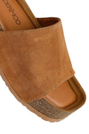 Kadın Taba Kalın Tabanlı Süet Deri Terlik | Derimod