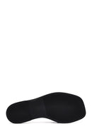 Women's Black Stoned Leather Slippers | Derimod